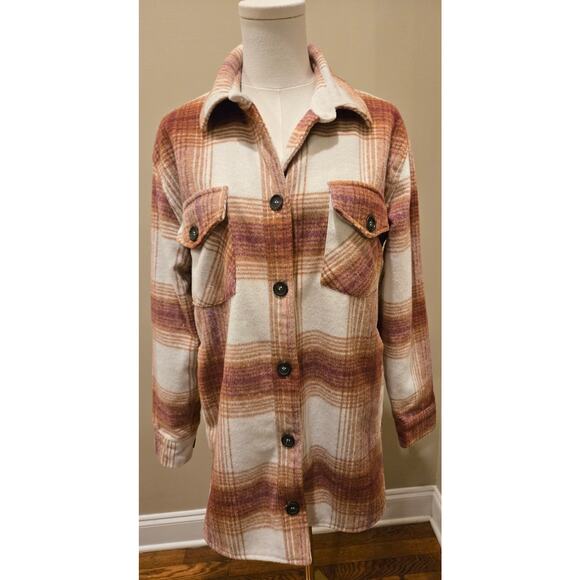 Thread & Supply Plaid Shacket Chore Jacket Shirt Side Front Pocket SM - Picture 2 of 10